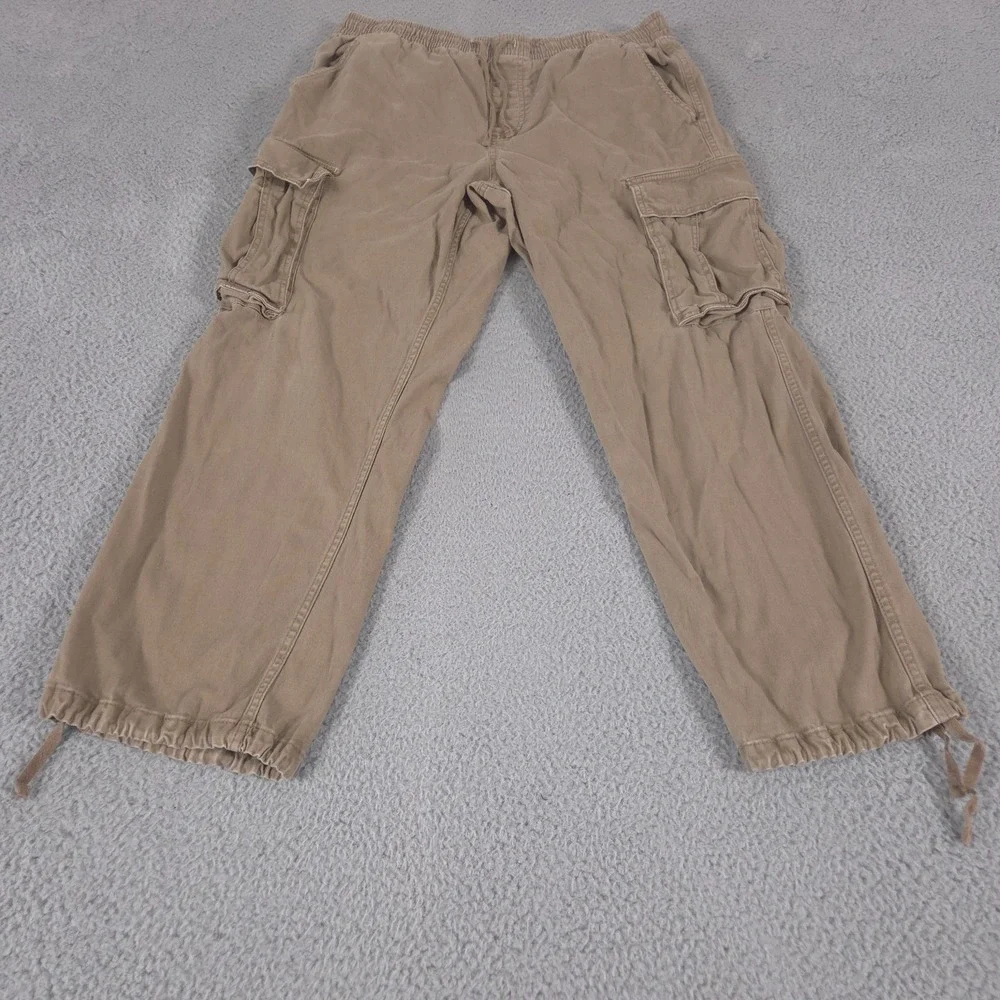 No Boundaries Pants Mens Large Cargo Jogger Drawstring Baggy Hiking Outdoor